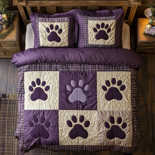 Purple Dog Paw WX0603061CL Duvet Cover Set