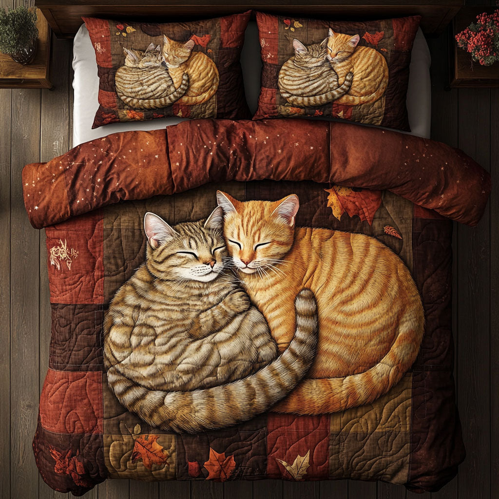 Rustic Snuggle Cat WX0303042CL Duvet Cover Set