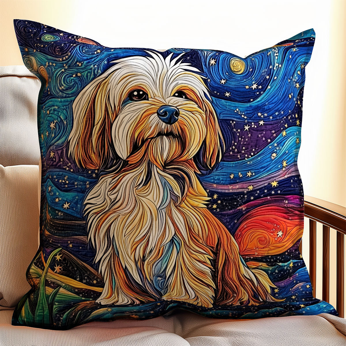 Shih Tzu Starry Night WX1403069CL Quilt Pillow Case