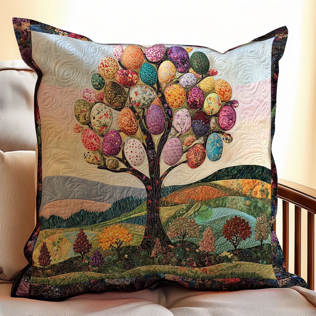 Spring Easter Egg Tree WX0803144CL Quilt Pillow Case