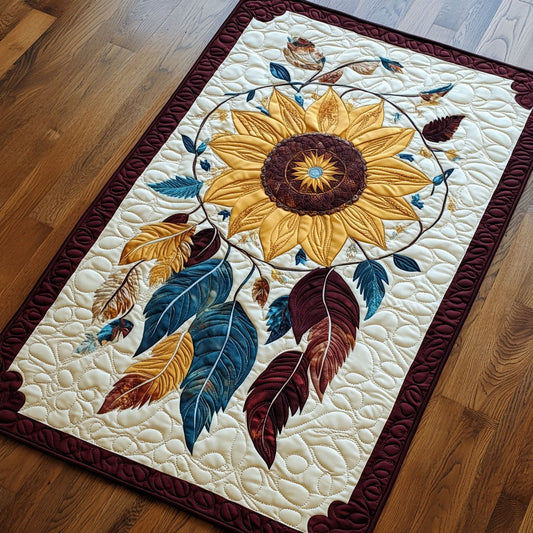 Sunflower Dreamcatcher WX0703090CL Quilted Table Runner