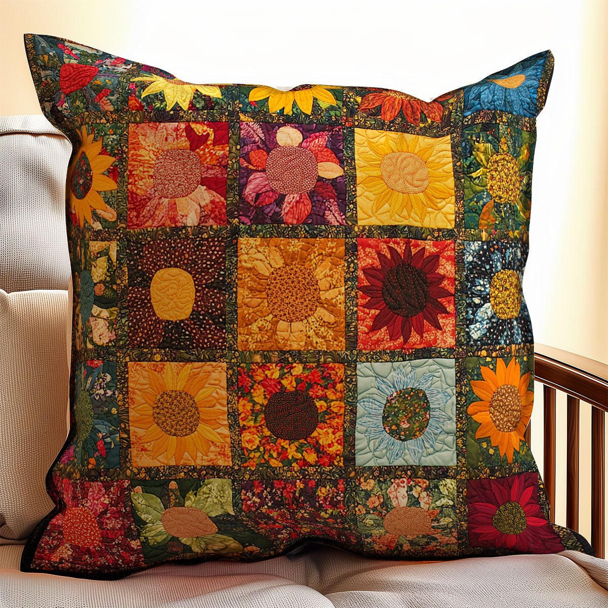 Sunflower Patchwork WX0603149CL Quilt Pillow Case