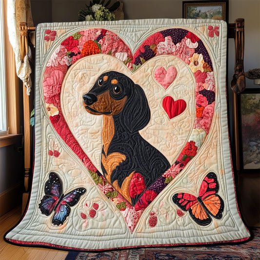 Sweet Dachshund Heart WX0803067CL Quilt