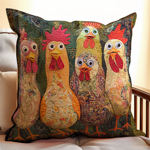 Whimsical Chicken WX1303076CL Quilt Pillow Case