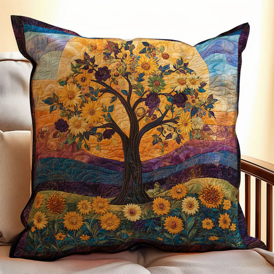 Whimsical Sunflower Tree WX1003180CL Quilt Pillow Case